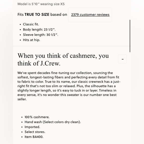 J.Crew Cashmere classic-fit crewneck sweater - Picture 3 of 6